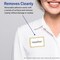 Avery® Printable Adhesive Name Badges, 2-1/3" x 3-3/8", Pre-printed Flourished Metallic Gold Florals Design, Matte White, Laser & Inkjet Compatible, 80 Total